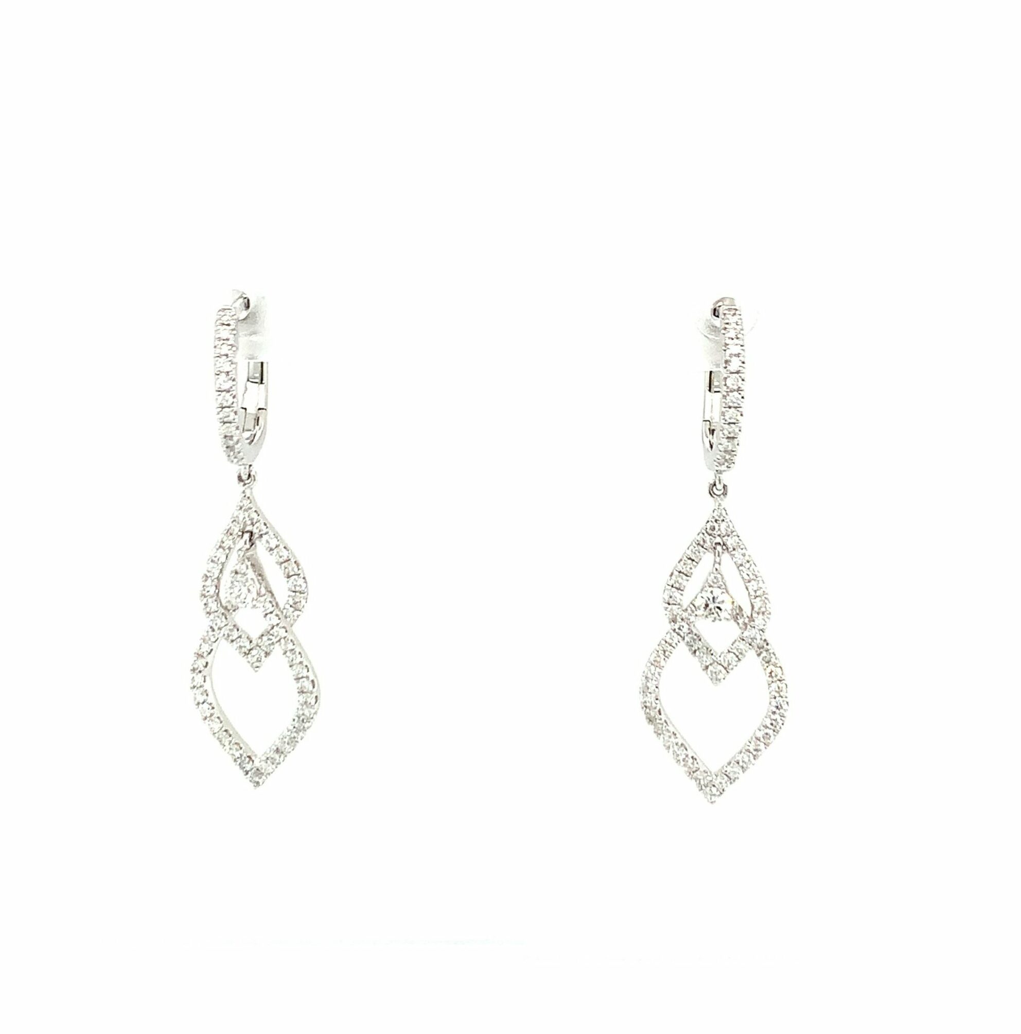 White Gold Diamond Dangle Earrings