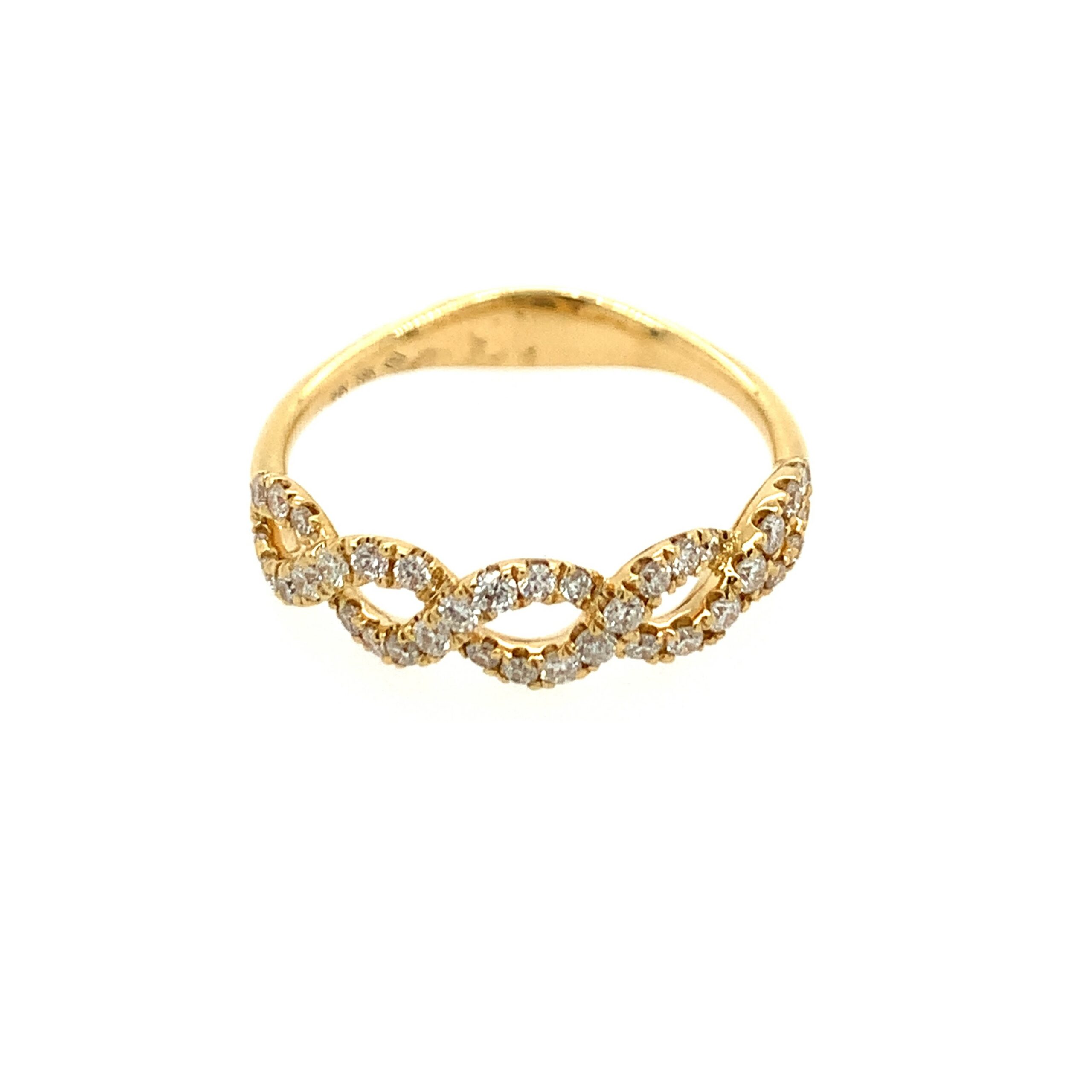 Yellow Gold Diamond Twist Ring