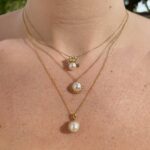 Yellow Gold Freshwater Pearl Pendant Necklace