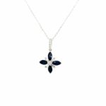 White Gold Sapphire and Diamond Necklace