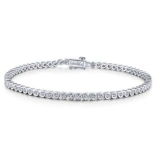 White Gold Bezel Set Diamond Tennis Bracelet
