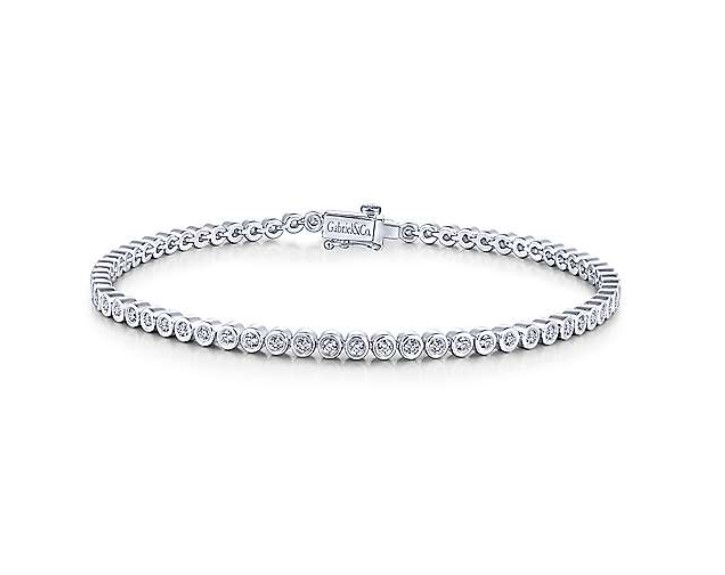 White Gold Bezel Set Diamond Tennis Bracelet