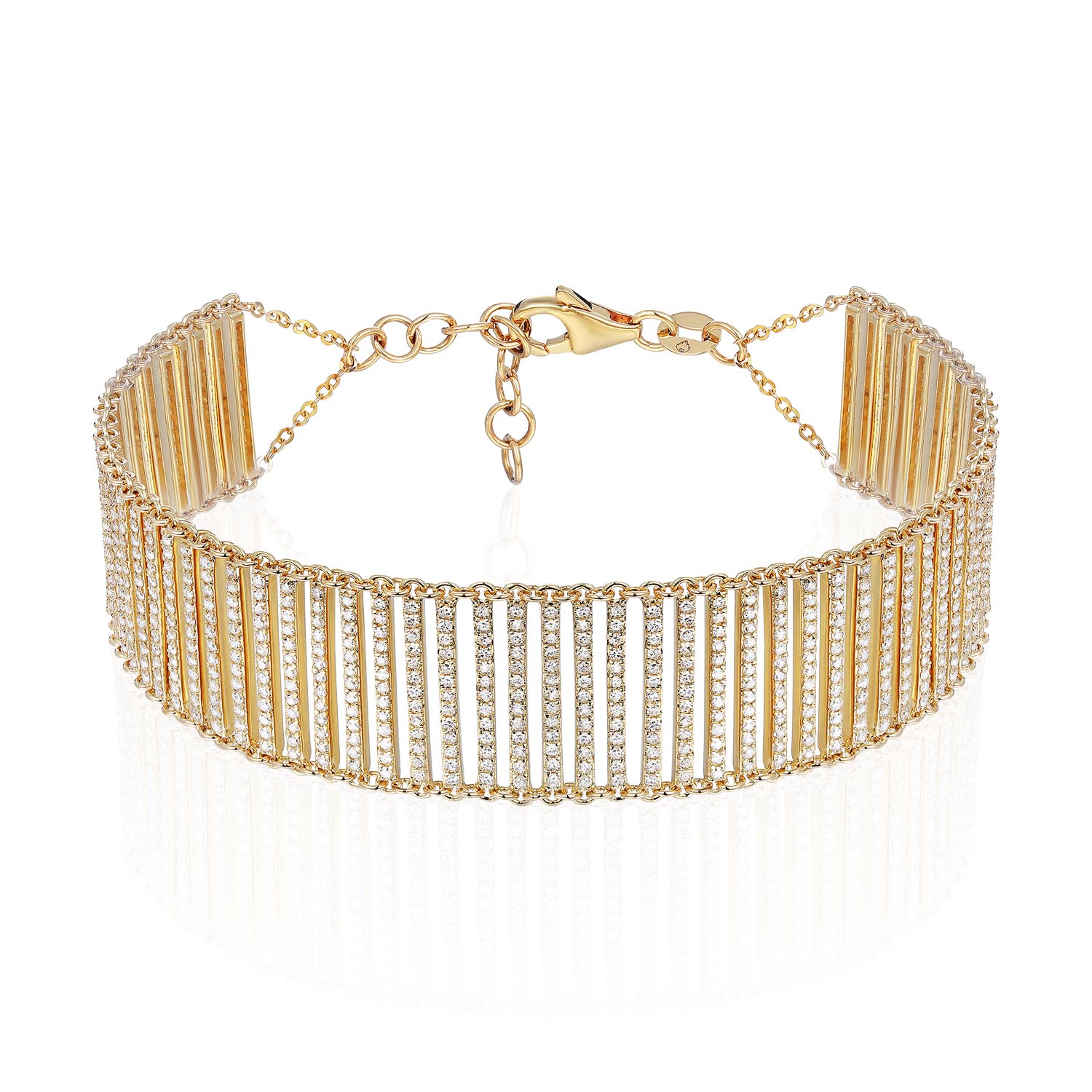 Yellow Gold Diamond Bar Bracelet