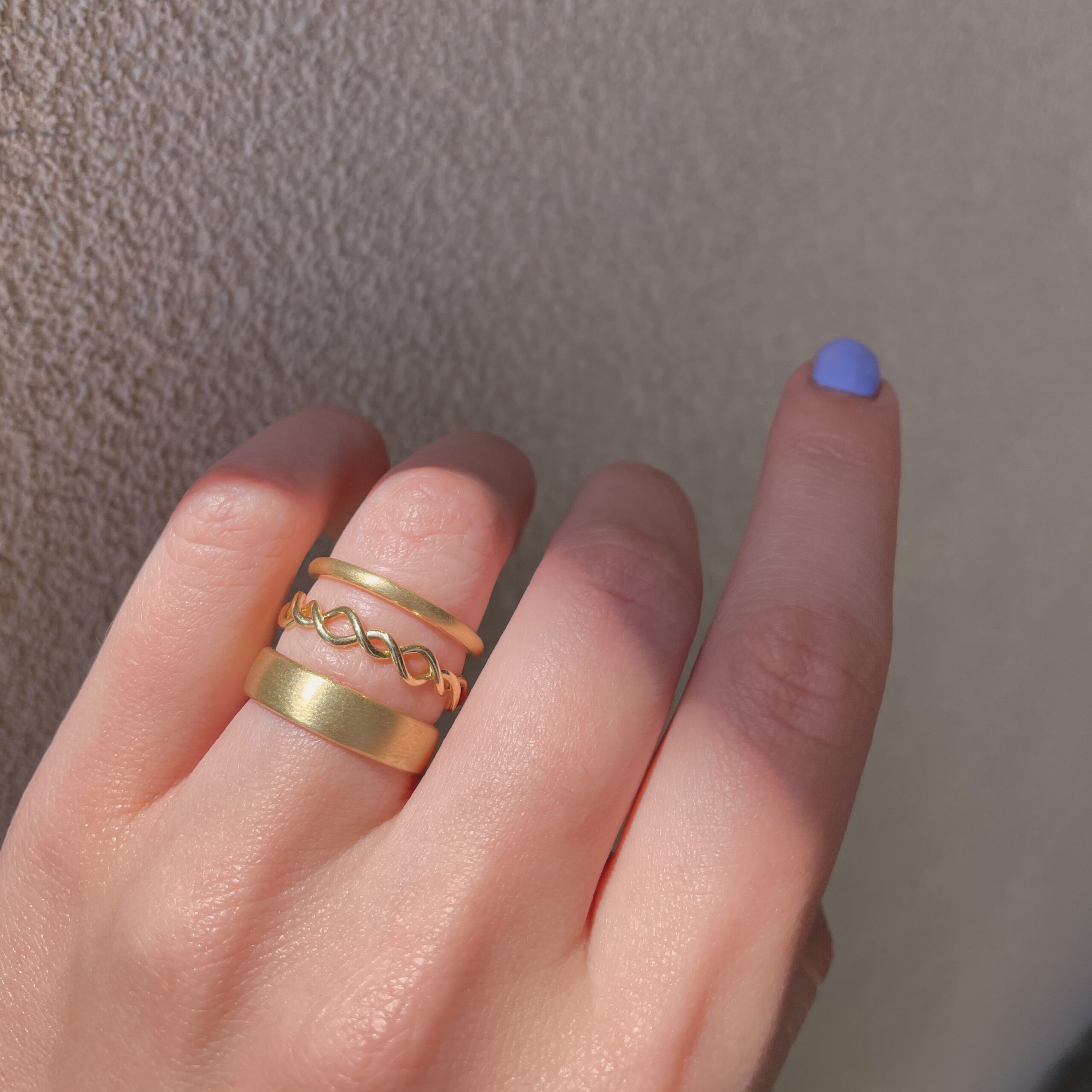 Brushed Yellow Gold Band Ring