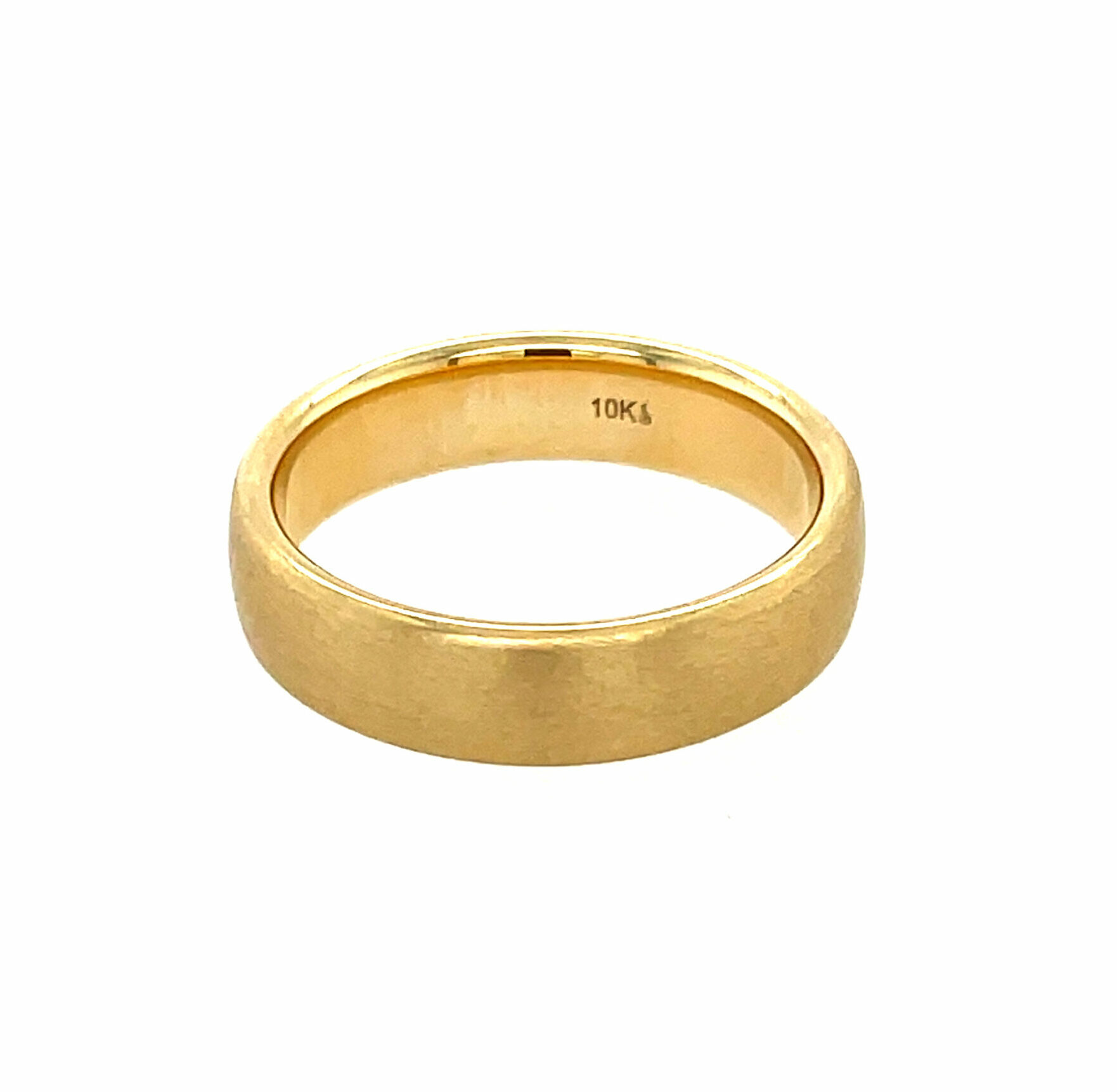 Brushed Yellow Gold Band Ring