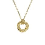 Gold Plain and Bujukan Interlocking Circles Necklace