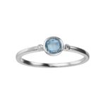 White Gold Blue Topaz and Diamond Ring