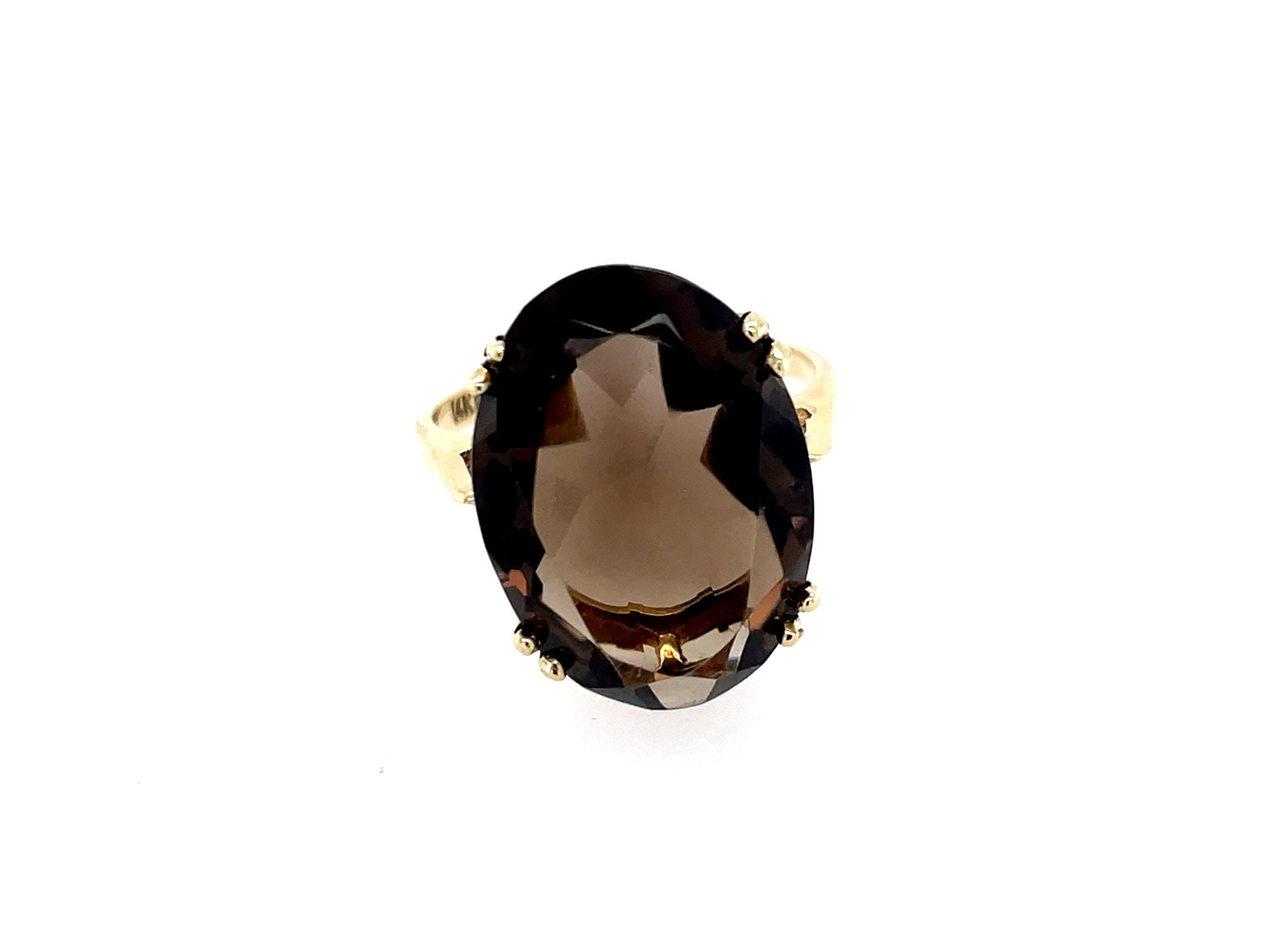 Estate: Yellow Gold Smokey Quartz Ring