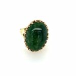 Estate: Yellow Gold Green Agate Ring