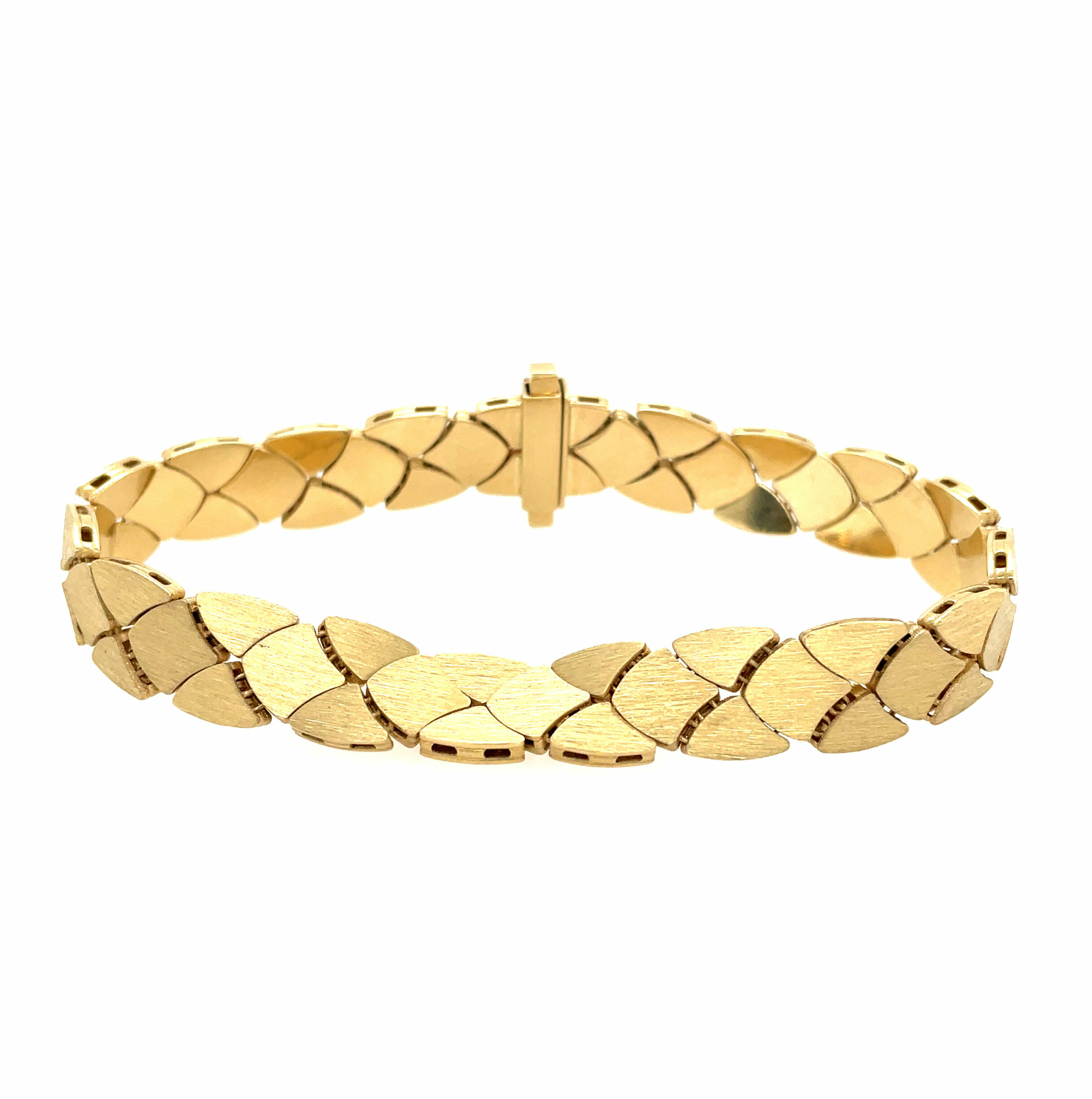 Yellow Gold Reversible Satin and Polished Bracelet