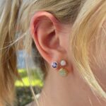 Yellow Gold Detailed Opal Studs