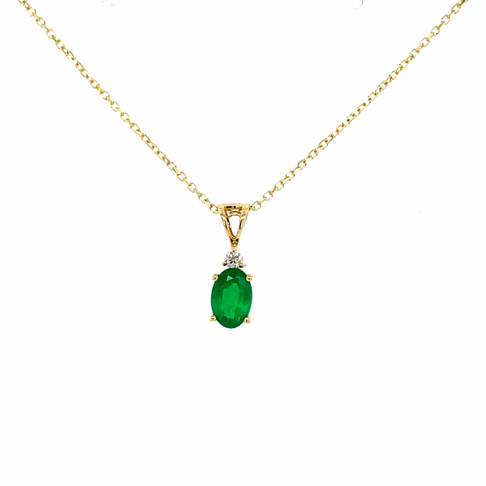 Yellow Gold Emerald and Diamond Necklace