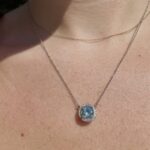 White Gold Aquamarine and Diamond Necklace