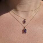 Yellow Gold Amethyst and Diamond Necklace