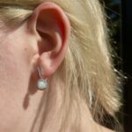 White Gold Diamond and Opal Drop Earrings