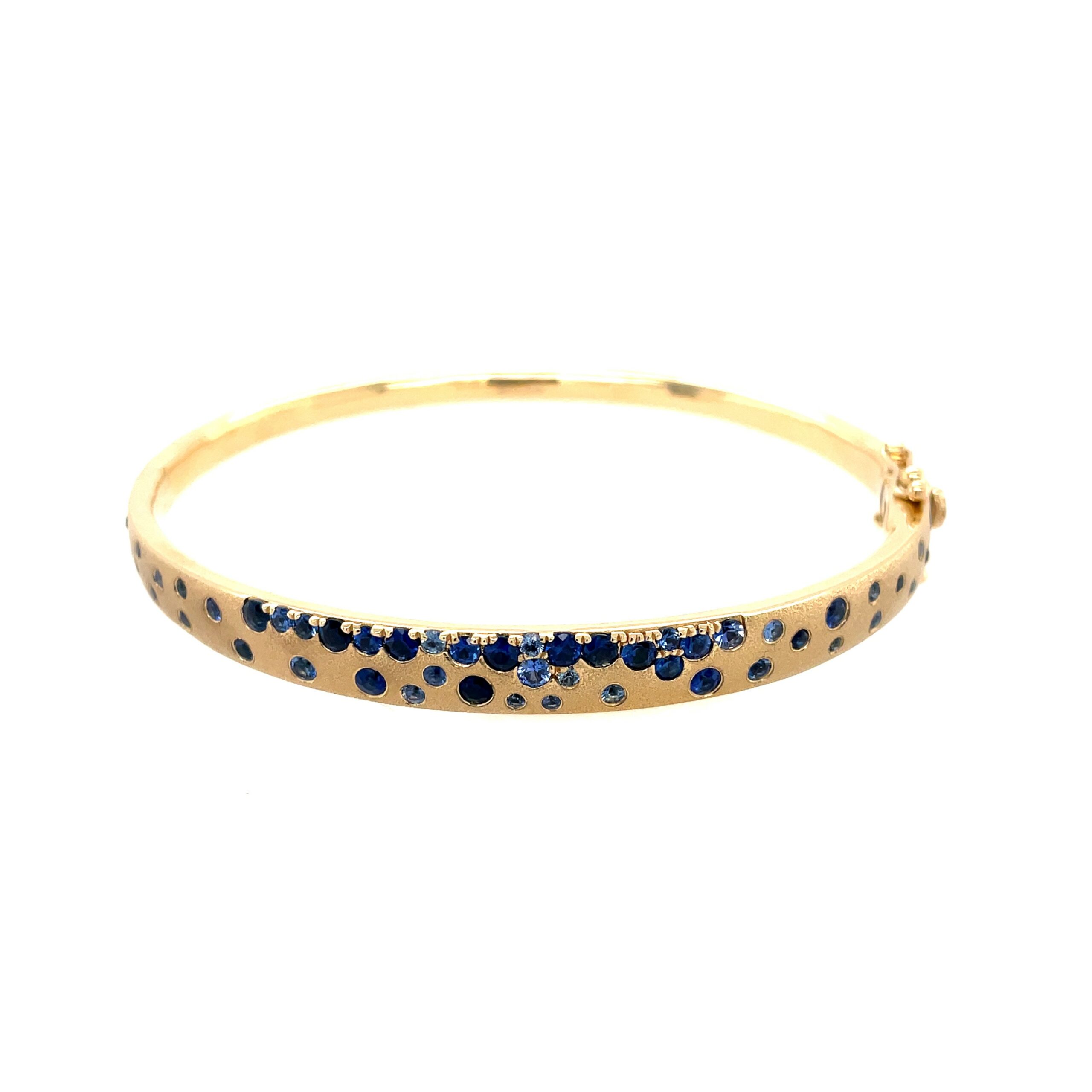 Yellow Gold Sapphire Cuff Bracelet