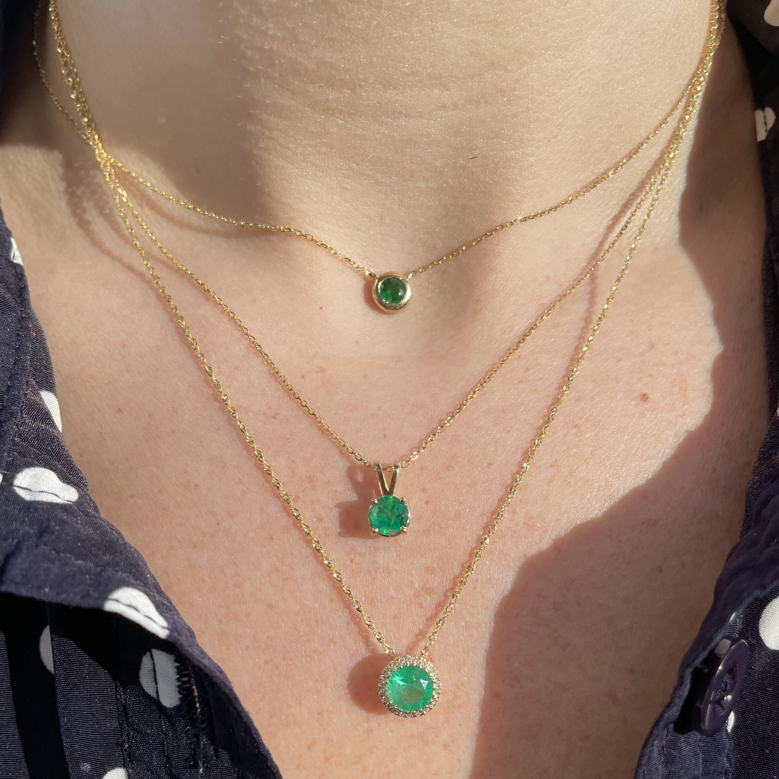 Yellow Gold Emerald Necklace