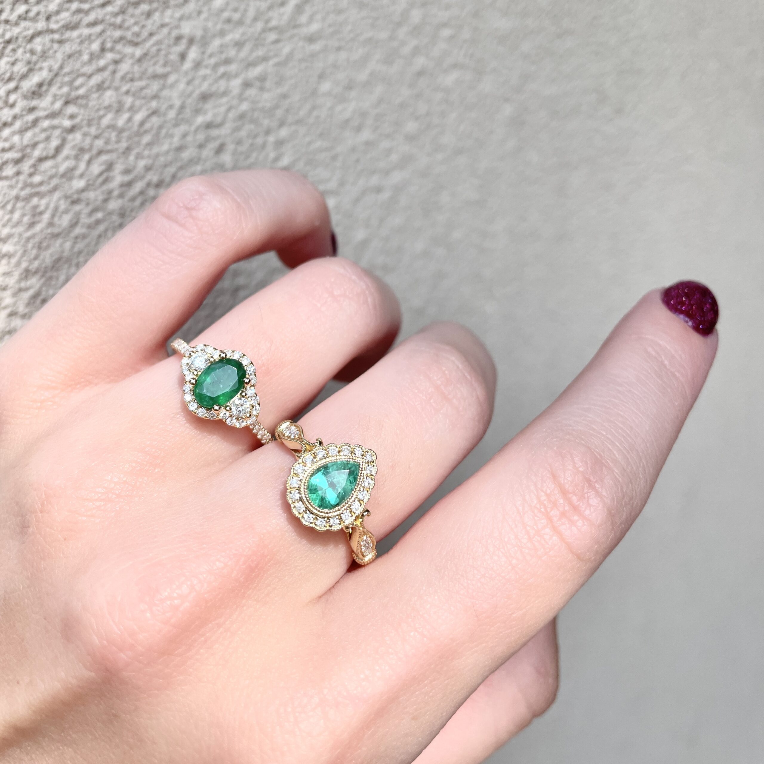 Yellow Gold Emerald and Diamond Ring