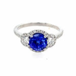 White Gold Tanzanite and Diamond Ring