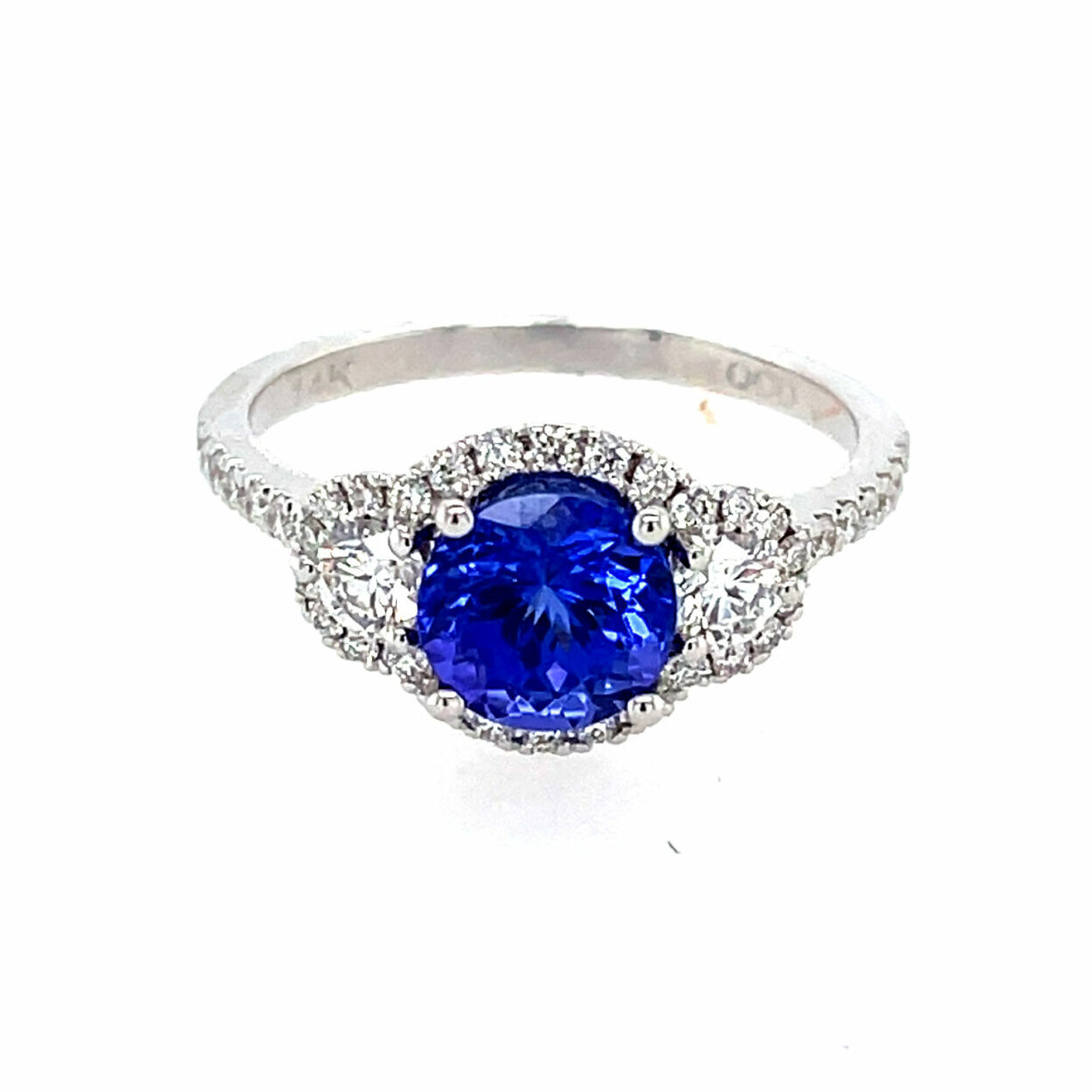 White Gold Tanzanite and Diamond Ring