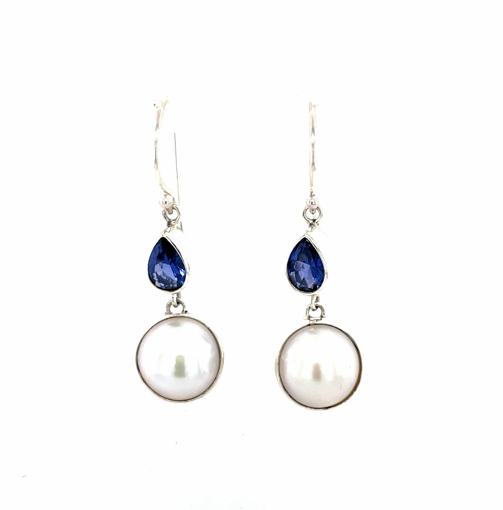 Sterling Silver Pearl and Quartz Earrings