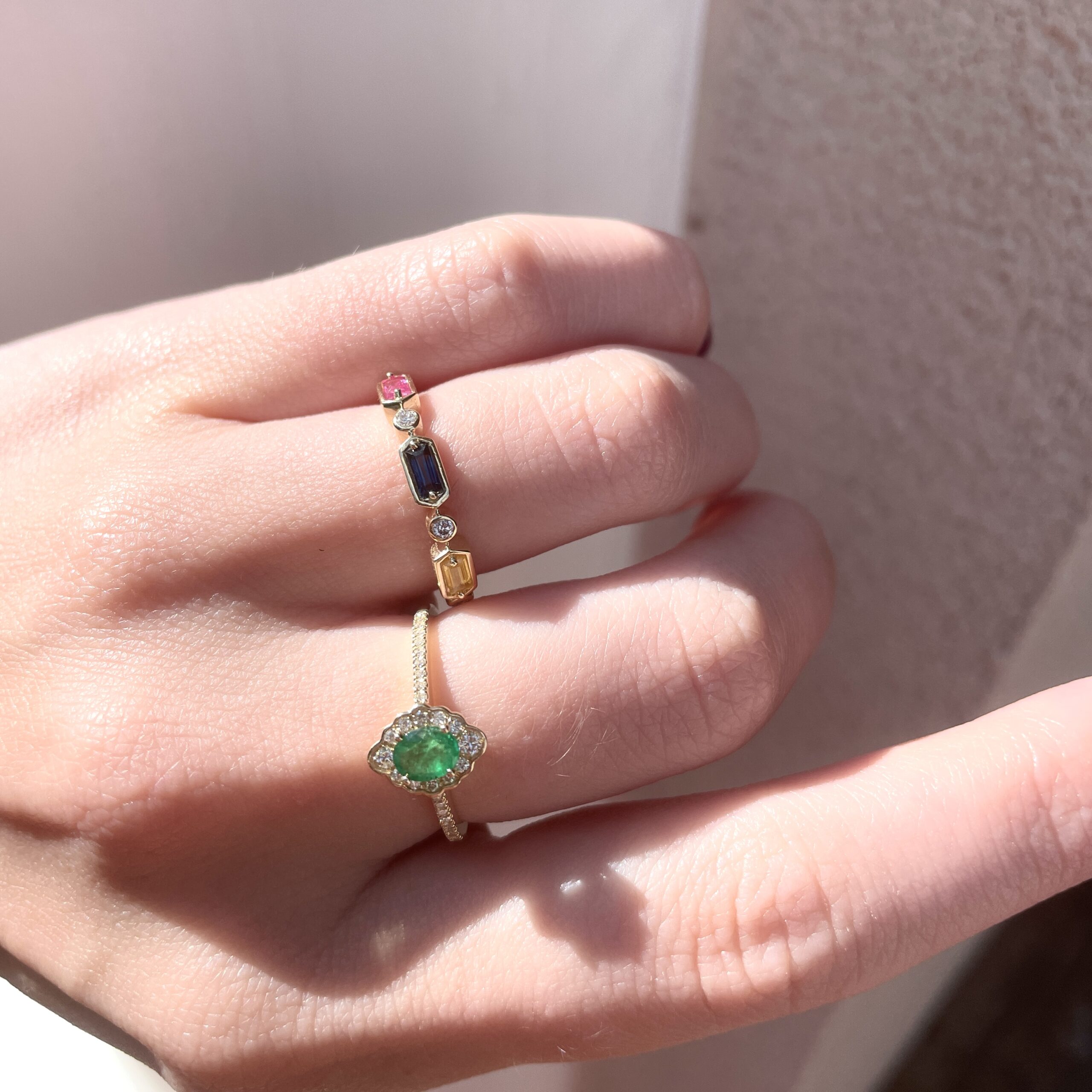 Yellow Gold Emerald and Diamond Ring