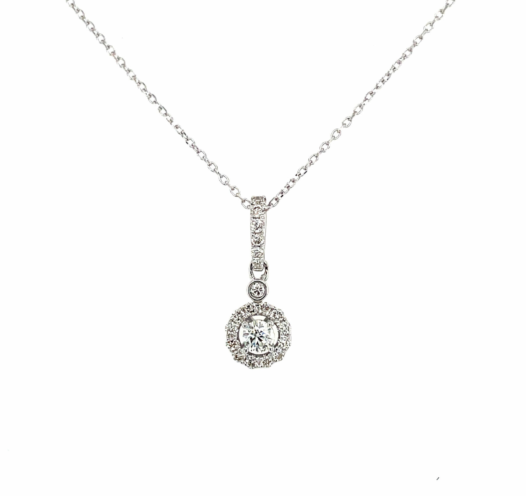 White Gold Diamond Pendant Necklace