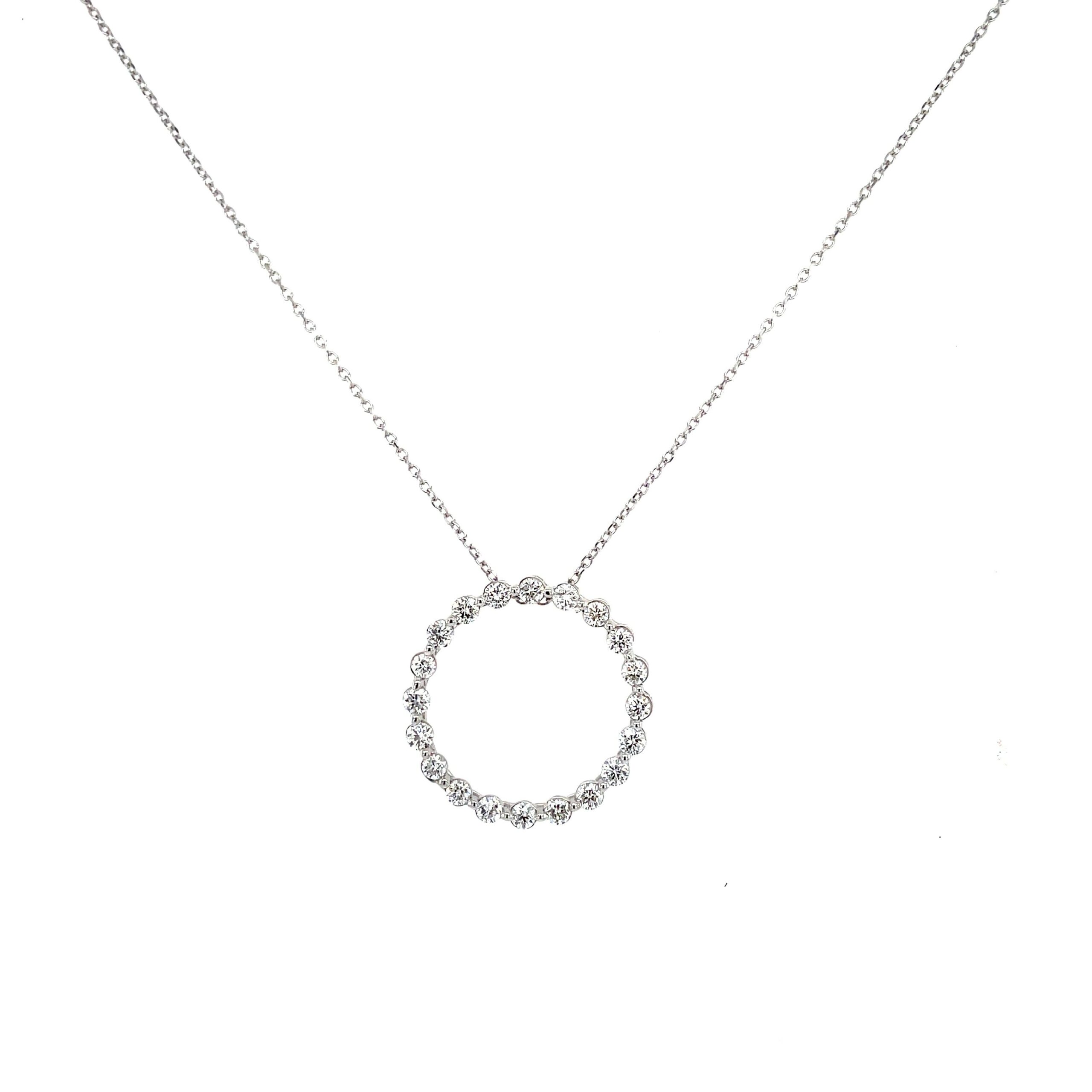 White Gold Diamond Circle Necklace