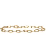 Yellow Gold Paperclip Link Diamond Bracelet