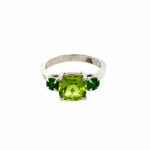 Sterling Silver Peridot and Chalcedony Ring