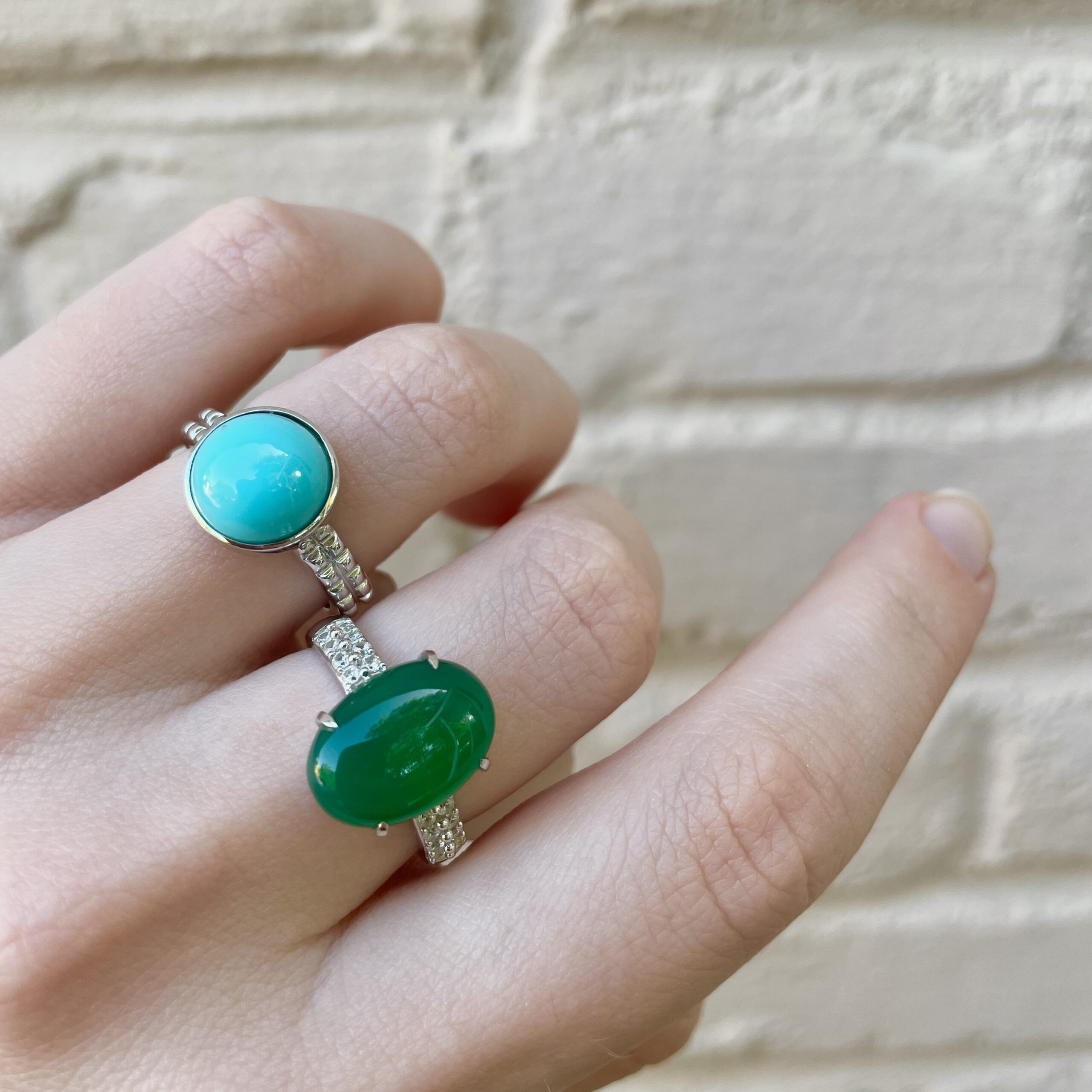 Sterling Silver Round Turquoise Ring