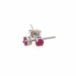 White Gold Ruby Stud Earrings