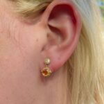 Yellow Gold Citrine and Diamond Earrings