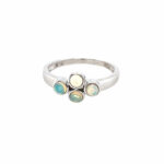 White Gold Four Stone Opal Ring