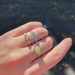 White Gold Four Stone Opal Ring
