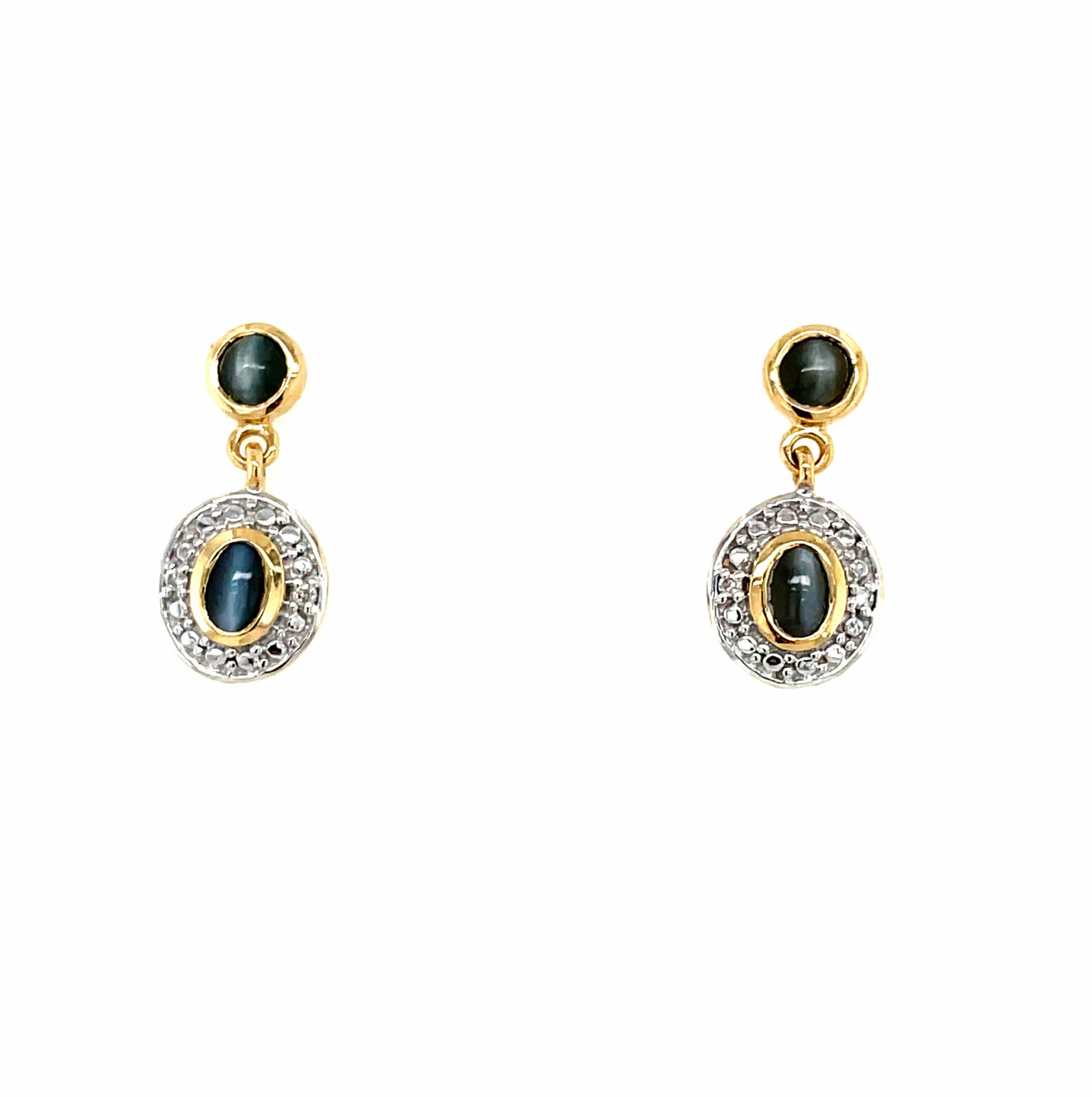 Yellow Gold Alexandrite and Diamond Drop Earrings