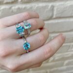 Sterling Silver Blue Topaz and Quartz Ring