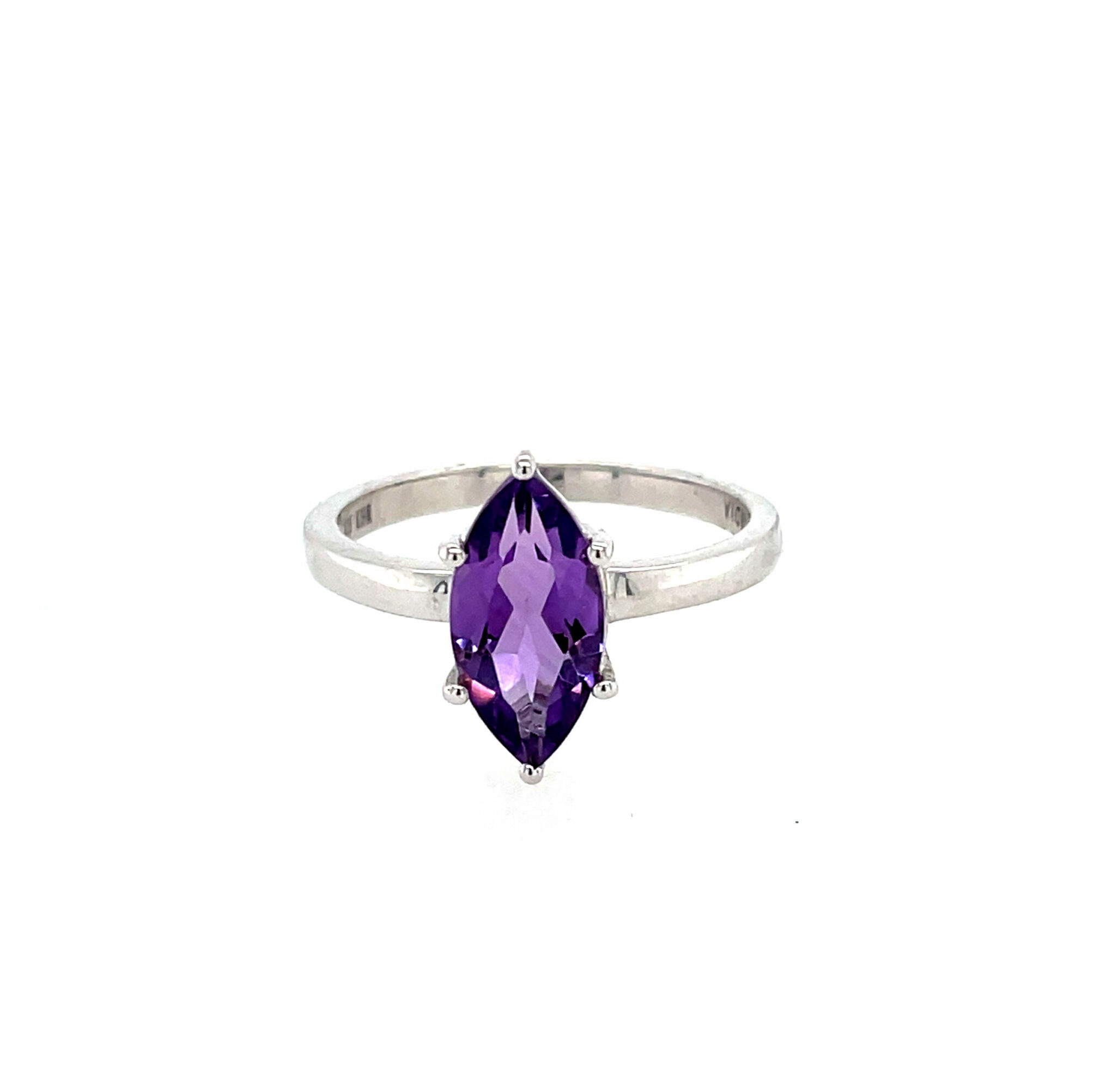 Sterling Silver Marquise Amethyst Ring