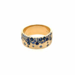 Yellow Gold Sapphire Burst Cigar Band