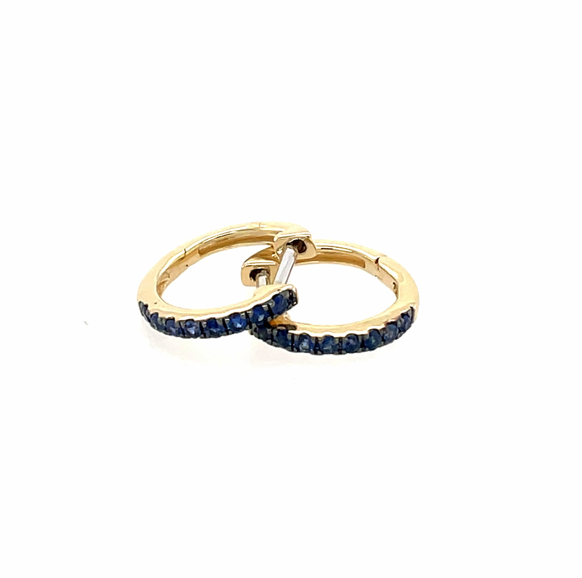 Yellow Gold Sapphire Huggies