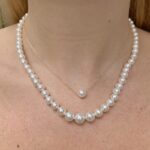 White Gold Graduated Freshwater Pearl Necklace