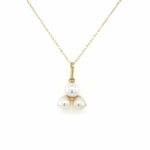 Yellow Gold Freshwater Pearl Trinity Necklace