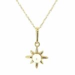 Yellow Gold Freshwater Pearl Star Necklace