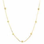 Yellow Gold Beaded Cable Chain Necklace