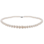 White Gold Graduated Freshwater Pearl Necklace