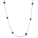 White Gold Sapphire Station Necklace
