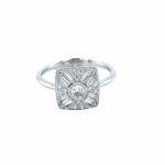 White Gold Antique Style Diamond Ring