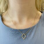 Yellow Gold Diamond Shaped Diamond Necklace