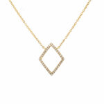 Yellow Gold Diamond Shaped Diamond Necklace