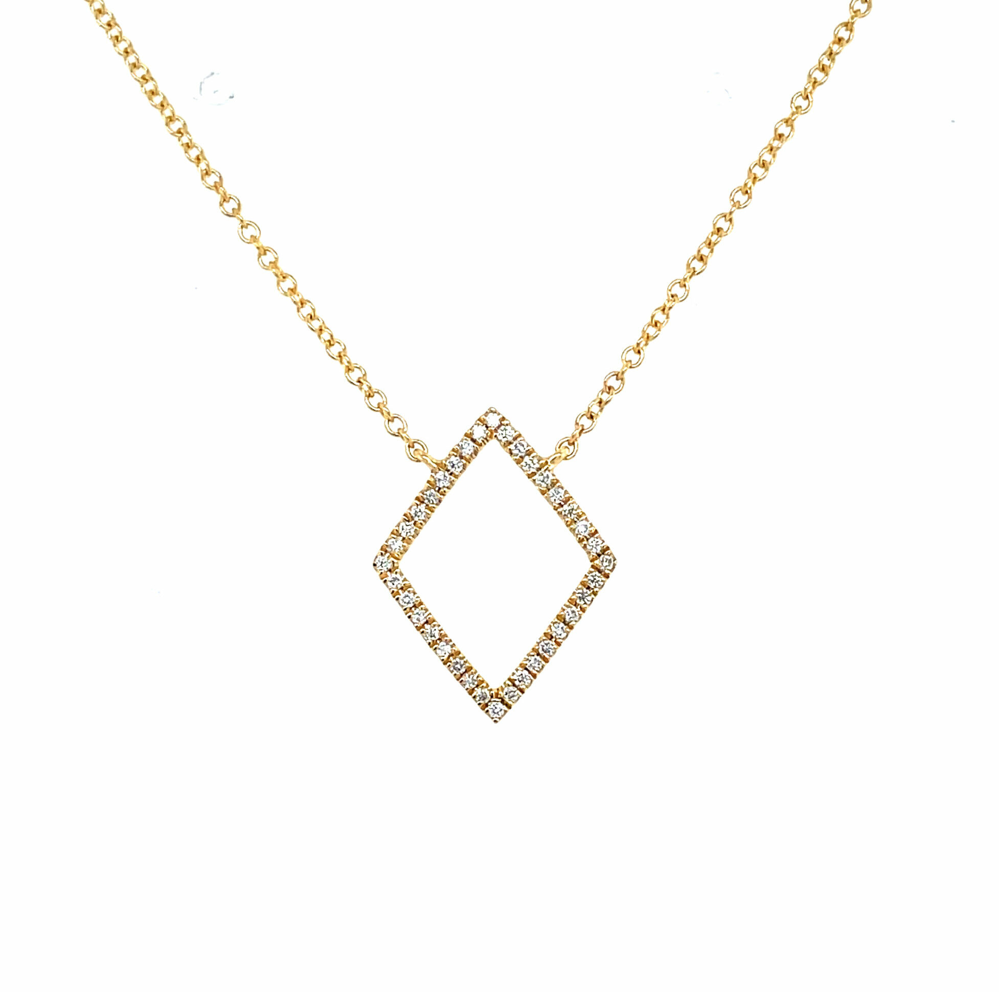 Yellow Gold Diamond Shaped Diamond Necklace